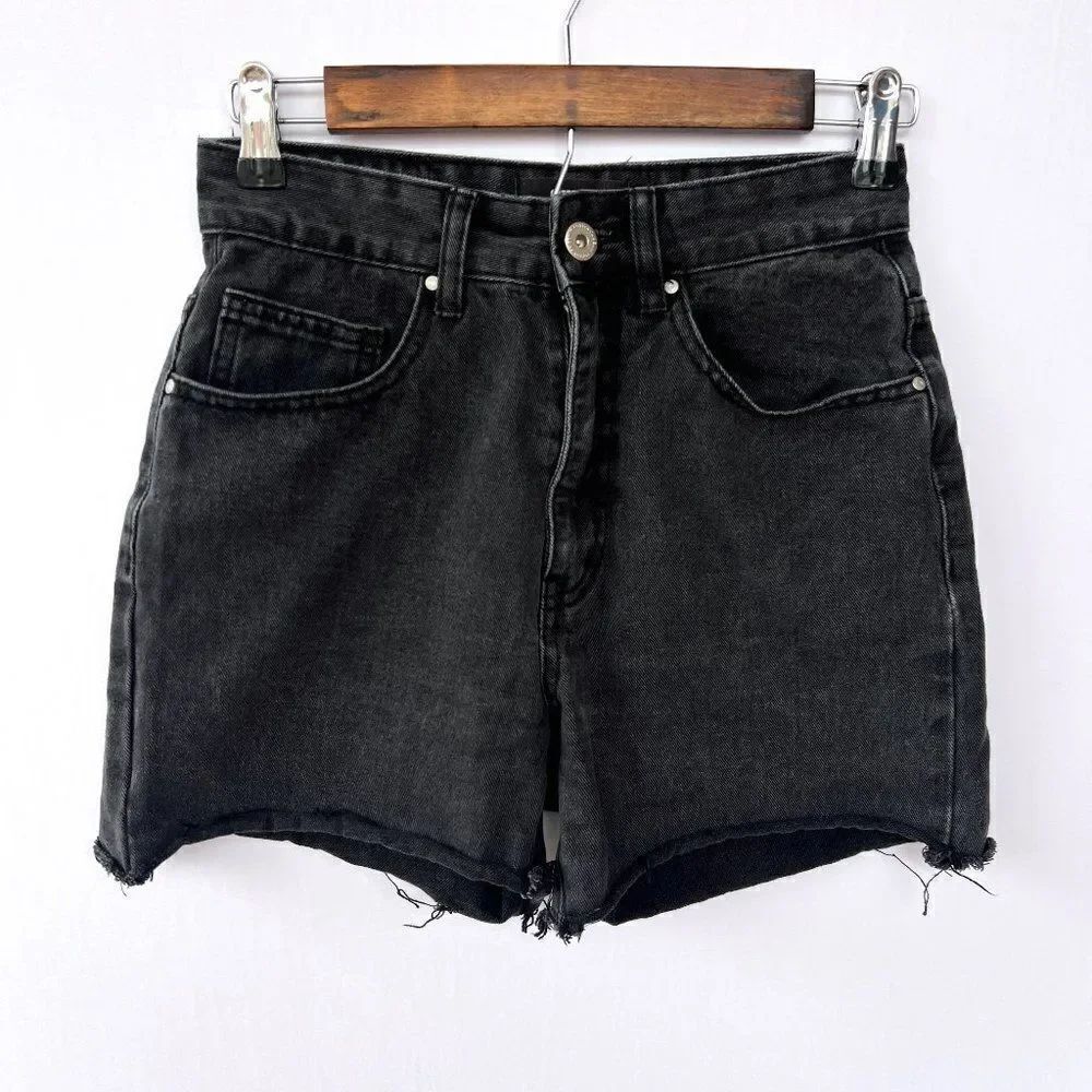 COTTON ON  Washed Black Cutoff Denim Jean 100% Cotton Shorts Size 2